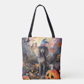 Tote Bag Caniche D'Halloween Avec Peur Citrouille (Dos)