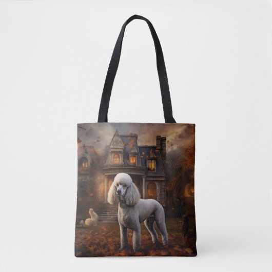 Tote Bag Caniche Halloween Épouvantable (Devant)