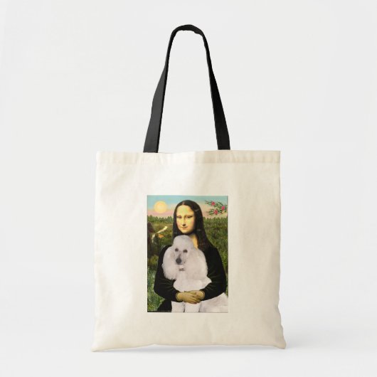 Tote Bag Caniche Mona-Pood-Blanc-Standard (Devant)