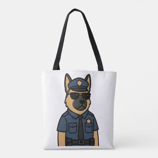 Tote Bag Canine cool - Berger allemand avec lunettes de sol (Dos)