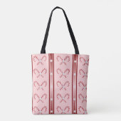 Tote Bag Canne à bonbons et rayures rose, rouge, Fourre-tou (Dos)