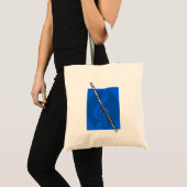 Tote Bag Cannelure avec l'arrière - plan bleu de clef (Devant (produit))