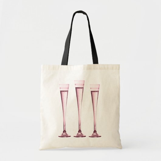 Tote Bag Cannelures de Champagne roses (Devant)