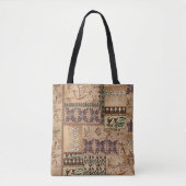 Tote Bag Canoë à voile hawaïen et Petroglyph Tapa Fourre-to (Devant)