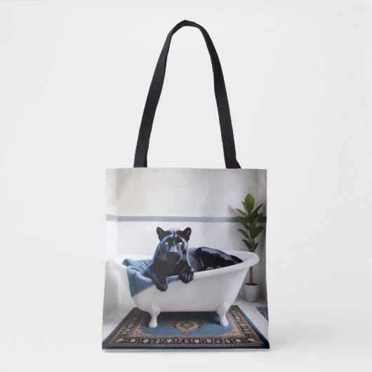 Tote Bag Canole Jaguar dans le bain (Devant)