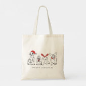 Tote Bag Canons de Noël Chiens de Père Noël Chiens de Noël (Dos)