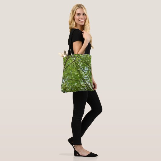 Tote Bag Canopée du printemps Feuille Green Nature Scene (Sur le modèle)