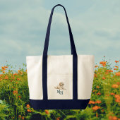 Tote Bag Canvas de Monogramme de chien doré