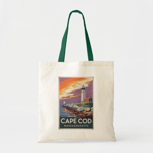 Tote Bag Cape Cod Massachusetts Illustration Art de Voyage (Devant)
