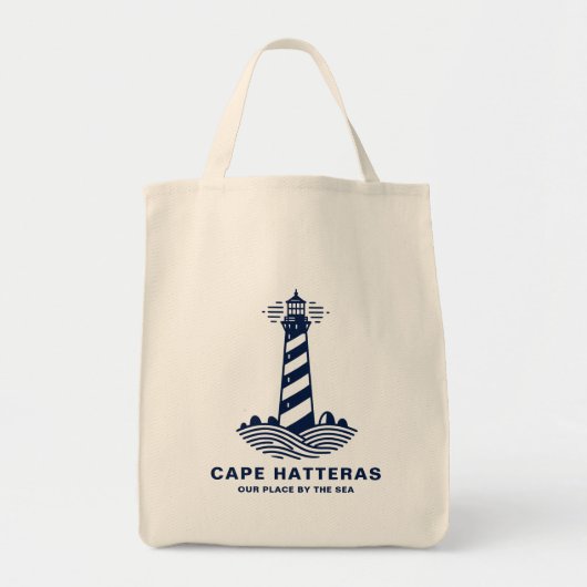 Tote Bag Cape Hatteras Lighthouse – Nautical Blue & White (Devant)