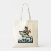 Tote Bag Capitaine Chat Équitation Thon Géant Dessin de Pêc (Dos)
