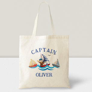 Tote Bag Capitaine de bateau nautique personnalisé pour enf