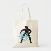 Tote Bag Capitaine De Navire À La Tête (Devant)