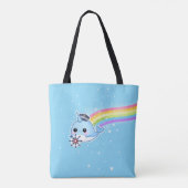 Tote Bag Capitaine mignon narwhal avec l'arc-en-ciel (Dos)