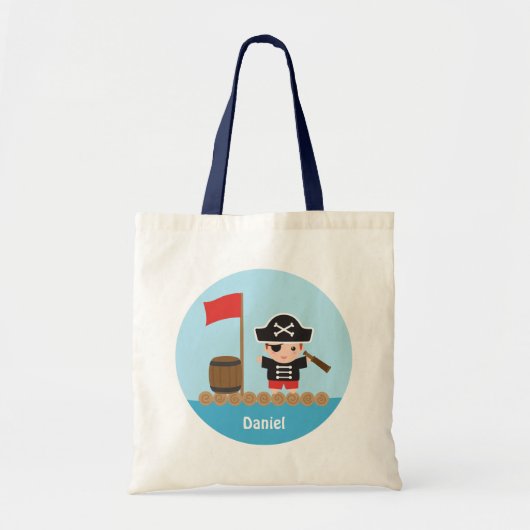 Tote Bag Capitaine mignon Ocean Raft For Boys de pirate (Devant)