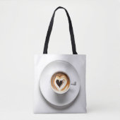 Tote Bag Cappuccino Du Coeur En Coupe De Café Blanc (Devant)