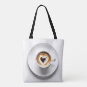 Tote Bag Cappuccino Du Coeur En Coupe De Café Blanc (Dos)