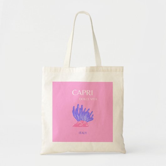 Tote Bag Capri, Italie, Preppy, rose (Devant)