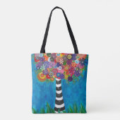 Tote Bag Capricious Happy Colorful Tree Oeuvre originale (Dos)