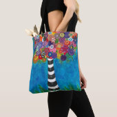 Tote Bag Capricious Happy Colorful Tree Oeuvre originale (De près)