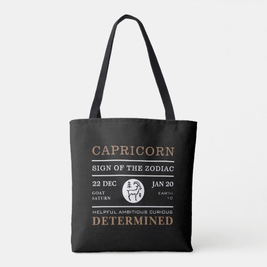 Tote Bag Capricorn Sign of the Zodiac, astrologie (Dos)