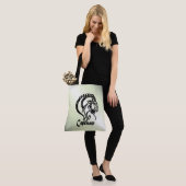 Tote Bag Capricorne la Chèvre de Mer Zodiaque Vert (Sur le modèle)