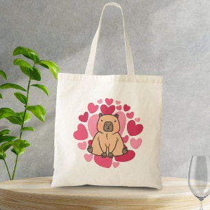 Tote Bag Capybara aime avec beaucoup de coeur