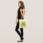 Tote Bag Capybara Brown réfrigérée sur crocodile vert (Devant (modèle))
