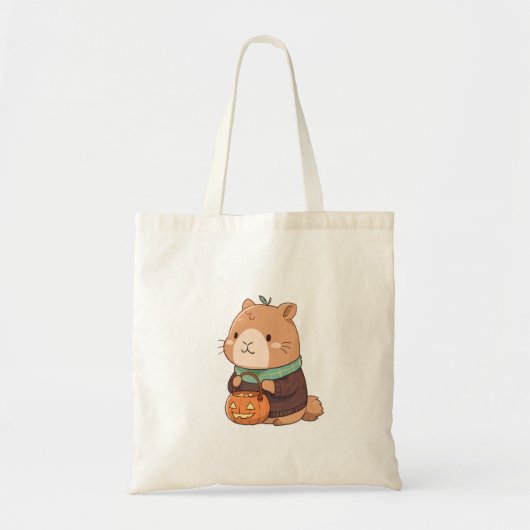Tote Bag Capybara Coquet dans un Pull Citrouille au Milieu (Devant)