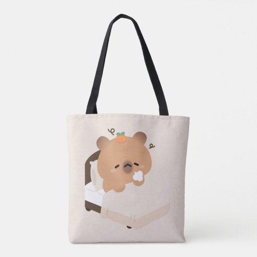 Tote Bag Capybara fatigué mignon (Dos)