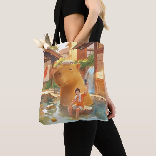 Tote Bag Capybara géante - Illustration de source chaude (De près)