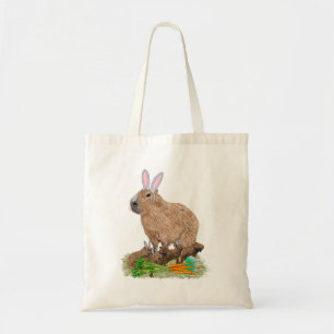 Tote Bag Capybara Pâques mignonne Lapin Drôle