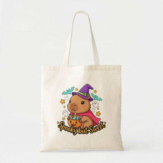 Tote Bag Capybara Sorcière d'Halloween Effrayant mais Migno (Devant)