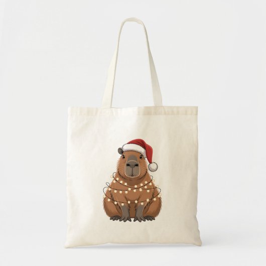 Tote Bag Capybara Xmas Correspondant drôle Père Noël (Devant)