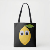 Tote Bag Caractère citron mignon avec yeux googly (Devant)