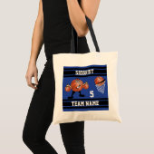 Tote Bag Caractère de basket-ball en caricature sportive |  (Devant (produit))