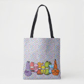 Tote Bag Caractère de dessin classique Goblins Motif bleu (Devant)