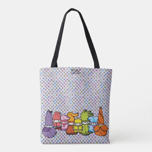 Tote Bag Caractère de dessin classique Goblins Motif bleu (Dos)