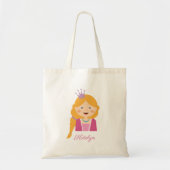 Tote Bag Caractère de dessin de la mignonne princesse (Devant)