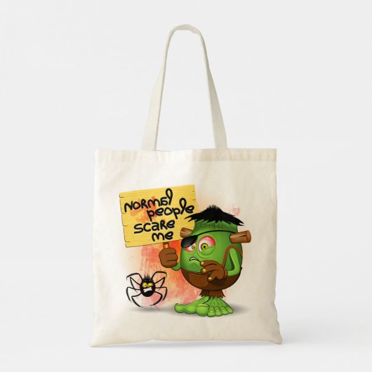 Tote Bag Caractère Frankenstein de 'Normal People Scare Me' (Dos)