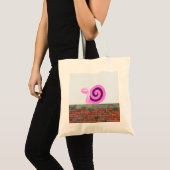 Tote Bag Caractère rose et pourpre heureux d'escargot sur (Devant (produit))