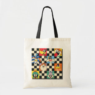 Tote Bag Caractères LOONEY TUNES™ sur Checker noir et blanc