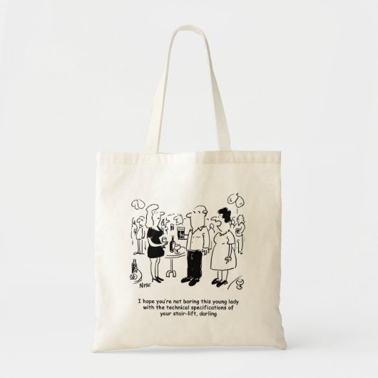 Tote Bag Caractéristiques de l'escalier dessin animé. (Devant)