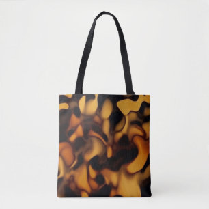 Tote Bag Carapace de Tortue Motif de Coquille Ambre Marron