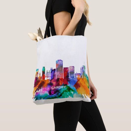 Tote Bag Cardiff Skyline (De près)
