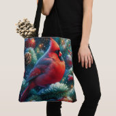 Tote Bag Cardinal de Noël/hiver (De près)