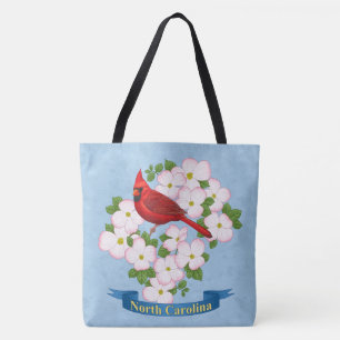 Tote Bag Cardinal d'État de Caroline du Nord Oiseau Dogwood