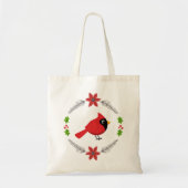 Tote Bag Cardinal Rouge Cardinal Cardinal aux Fleurs (Devant)