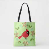 Tote Bag Cardinal Rouge Cardinal Cardinal aux Fleurs (Devant)