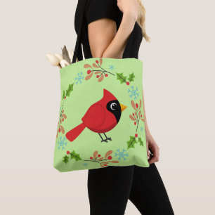 Tote Bag Cardinal Rouge Cardinal Cardinal aux Fleurs